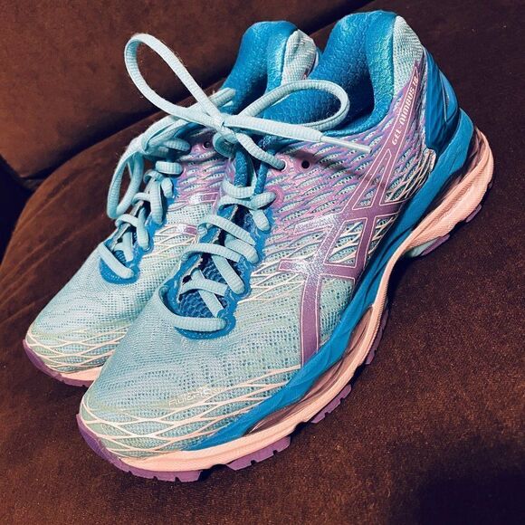 ASICS GEL-Nimbus 18 Methyl Blue Purple White Womens Running Shoes Rare Find - Picture 12 of 16